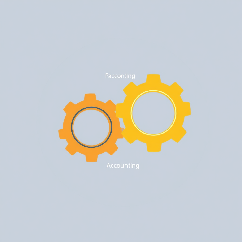 Create a stylized image representing interconnected gears, each representing a different service of Oikosys (psychological counseling, coaching, business consulting, and accounting), all working together seamlessly. The image should convey a sense of synergy and holistic support. 4k resolution, vector-based.